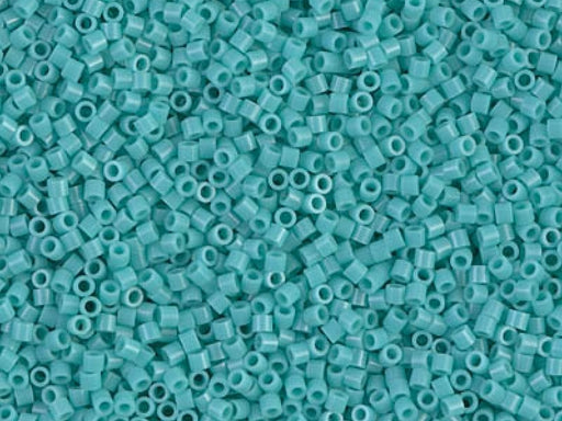 Delica Seed Beads 15/0, Opaque Turquoise Green, Miyuki Japanese Beads