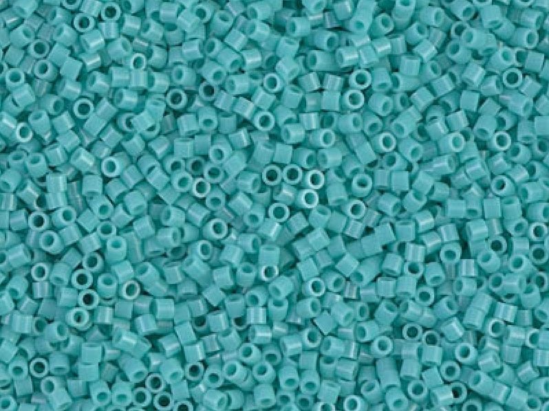 Delica Seed Beads 15/0, Opaque Turquoise Green, Miyuki Japanese Beads