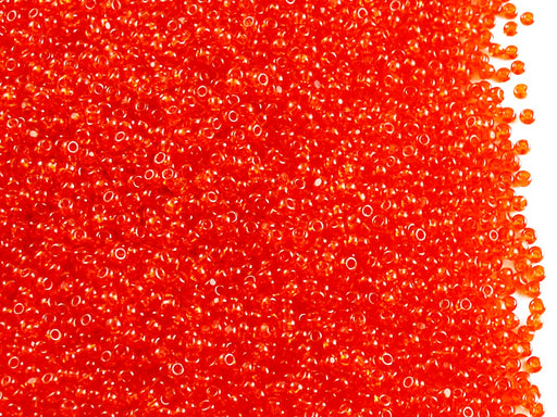 1-Cut Charlotte Beads Preciosa Ornela 13/0, Orange Transparent, Czech Glass