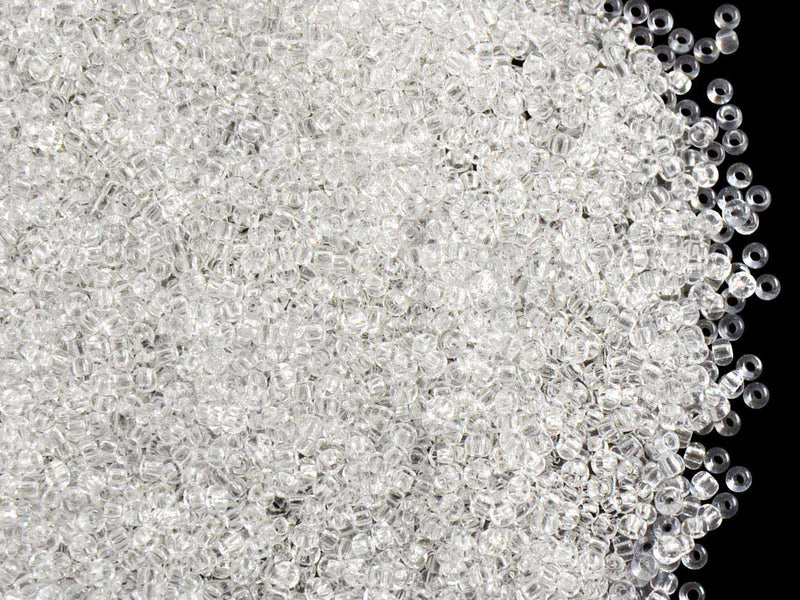 Rocailles Seed Beads 13/0, Crystal Clear, Czech Glass