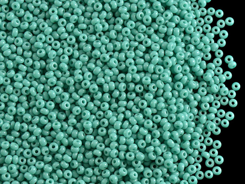 Rocailles Seed Beads 13/0, Green Turquoise, Czech Glass