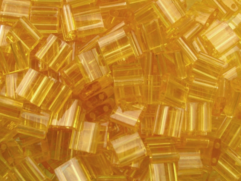 Tila™Beads 5x5 mm, 2 Holes, Transparent Light Topaz, Miyuki Japanese Beads