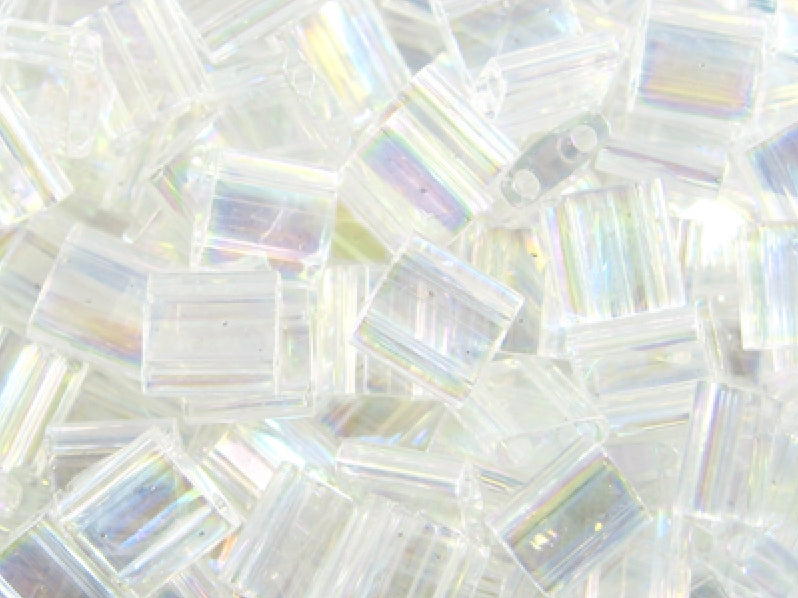 Tila™Beads 5x5 mm, 2 Holes, Crystal AB, Miyuki Japanese Beads