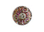 1 pc Czech Glass Button, Rosaline Silver Ornament, Hand Painted, Size 10 (22.5mm)