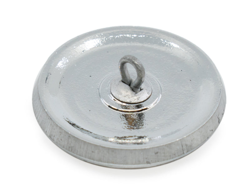 1 pc Czech Glass Button Hand Painted, Size 10 (22.5mm | 7/8''), Aluminum Silver, Czech Glass