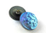 1 pc Czech Glass Button Hand Painted, Size 10 (22.5mm | 7/8''), Jet Blue AB, Czech Glass