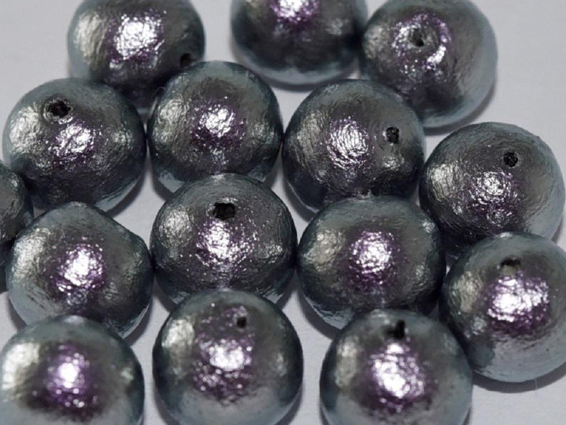 Cotton Pearls 10 mm, Rich Gray, Miyuki Japanese Beads