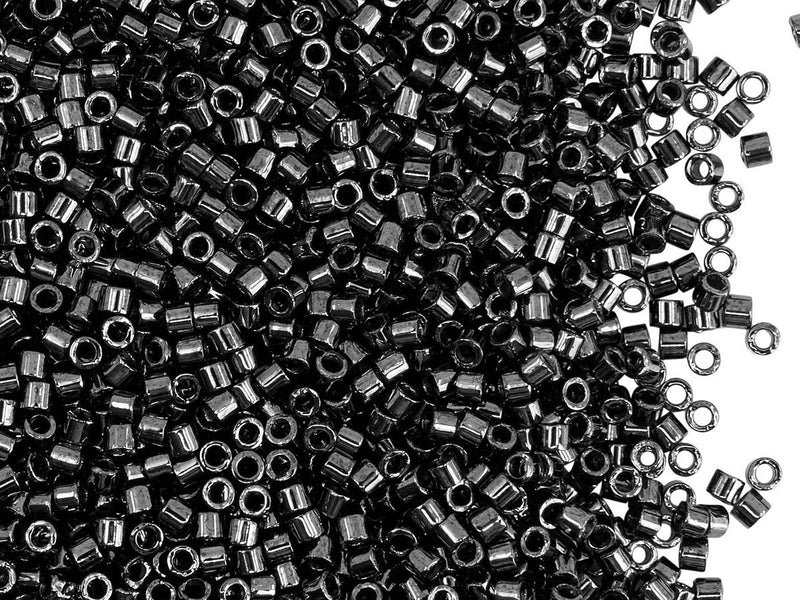 5 g 10/0 Miyuki Delica, Gunmetal, Japanese Seed Beads