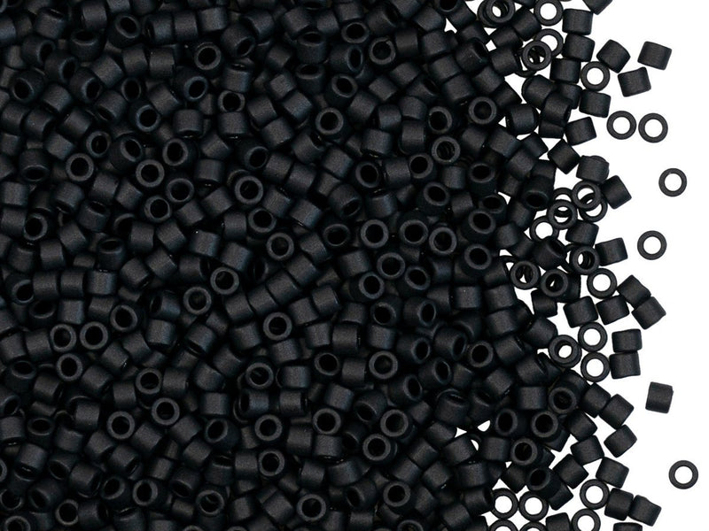 5 g 10/0 Miyuki Delica, Black Matted, Japanese Seed Beads