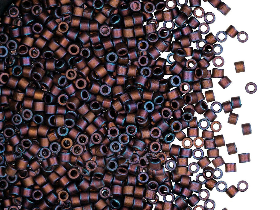 5 g 10/0 Miyuki Delica, Metallic Copper Matted, Japanese Seed Beads