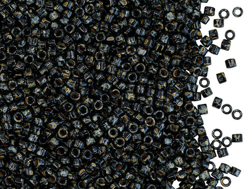 5 g 10/0 Miyuki Delica, Black Picasso, Japanese Seed Beads
