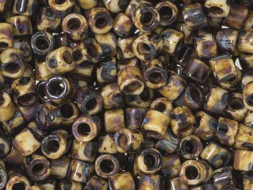 10/0 Miyuki Delica Opaque Brown Picasso Japanese Seed Beads