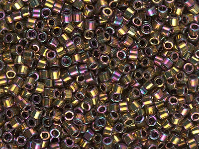 Delica Seed Beads 10/0, Metallic Light Bronze Iris, Miyuki Japanese Beads