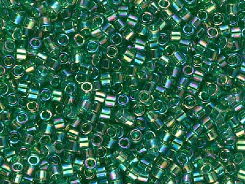 Delica Seed Beads 10/0, Transparent Green AB, Miyuki Japanese Beads