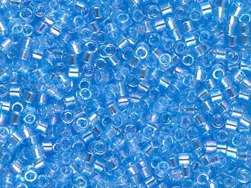 Delica Seed Beads 10/0, Transparent Light Sapphire AB, Miyuki Japanese Beads