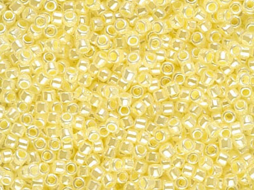Delica Seed Beads 10/0, Crystal Pale Yellow Lined, Miyuki Japanese Beads
