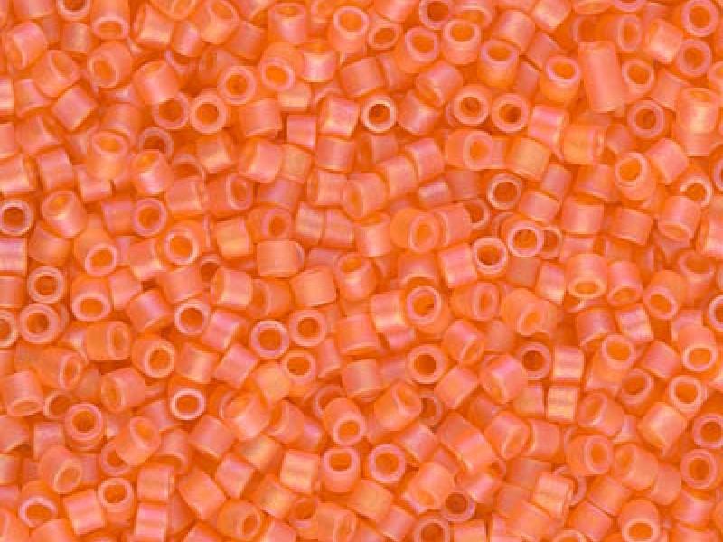 Delica Seed Beads 10/0, Transparent Orange Matte, Miyuki Japanese Beads