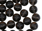 Natural Stones Round Beads 10 mm, Obsidian Semi-Transparent Black, Minerals, Russia