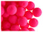 24 pcs Round NEON ESTRELA Beads, 10mm, Pink (UV Active), Czech Glass