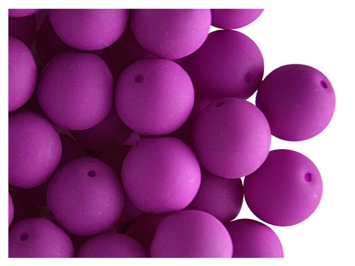 24 pcs Round NEON ESTRELA Beads, 10mm, Purple (UV Active), Czech Glass