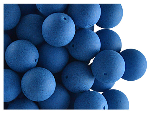 24 pcs Round NEON ESTRELA Beads, 10mm, Blue (UV Active), Czech Glass