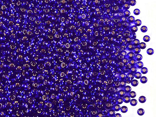 20 g 10/0 Seed Beads Preciosa Ornela, Transparent Blue Purple Silver Lined, Czech Glass