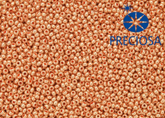 20 g 10/0 Seed Beads Preciosa Ornela, Copper Metallic, Czech Glass