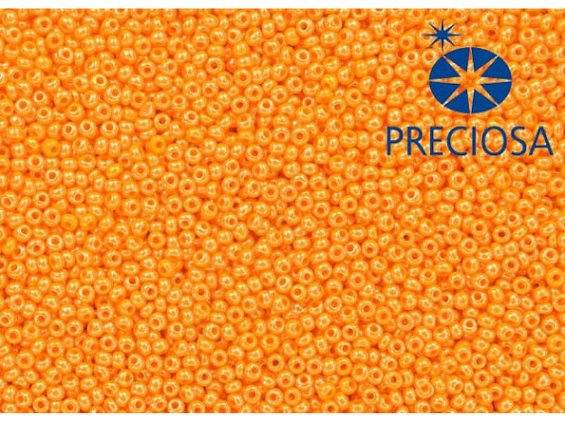 20 g 10/0 Seed Beads Preciosa Ornela, Czech Glass, Orange Luster
