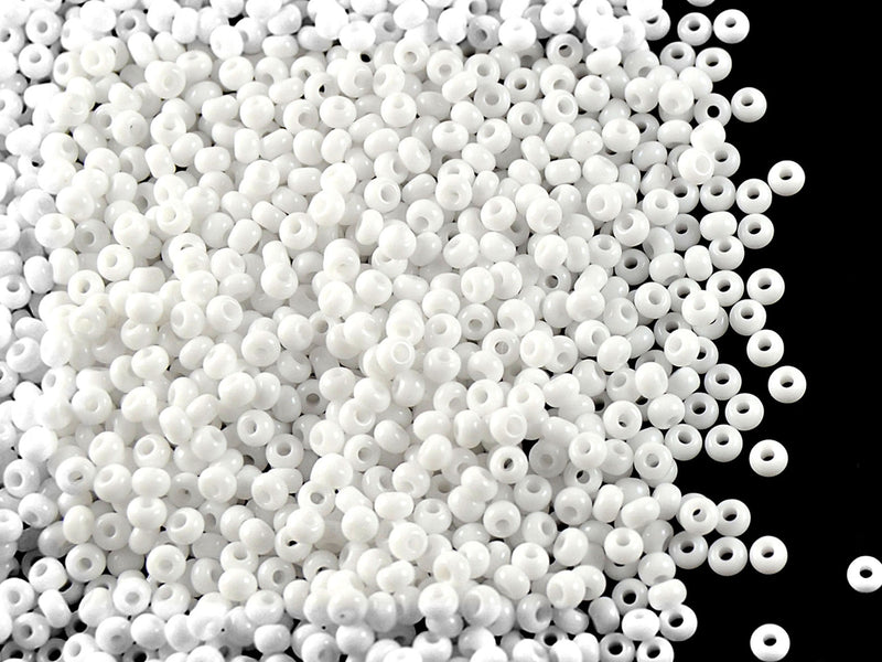 20 g 10/0 Seed Beads Preciosa Ornela, White Opaque, Czech Glass