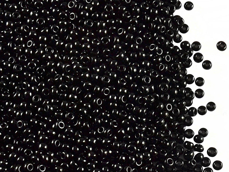 20 g 10/0 Seed Beads Preciosa Ornela, Jet Black, Czech Glass