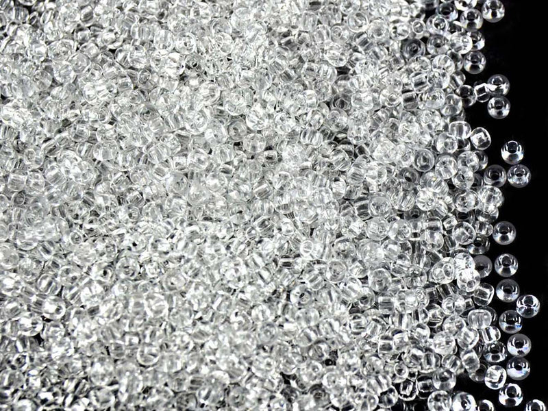 20 g 10/0 Seed Beads Preciosa Ornela, Crystal Clear, Czech Glass
