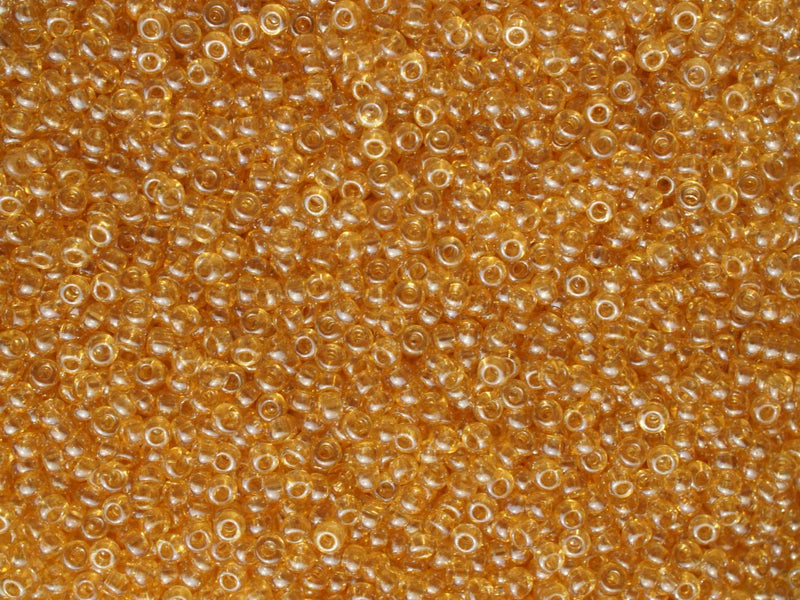 20 g 10/0 Seed Beads Preciosa Ornela, Light Topaz Transparent, Czech Glass