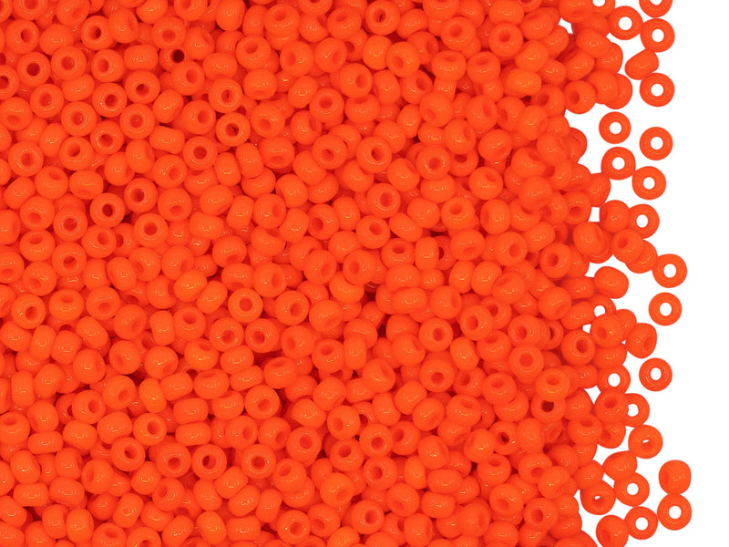 20 g 10/0 Seed Beads Preciosa Ornela, Orange Opaque, Czech Glass