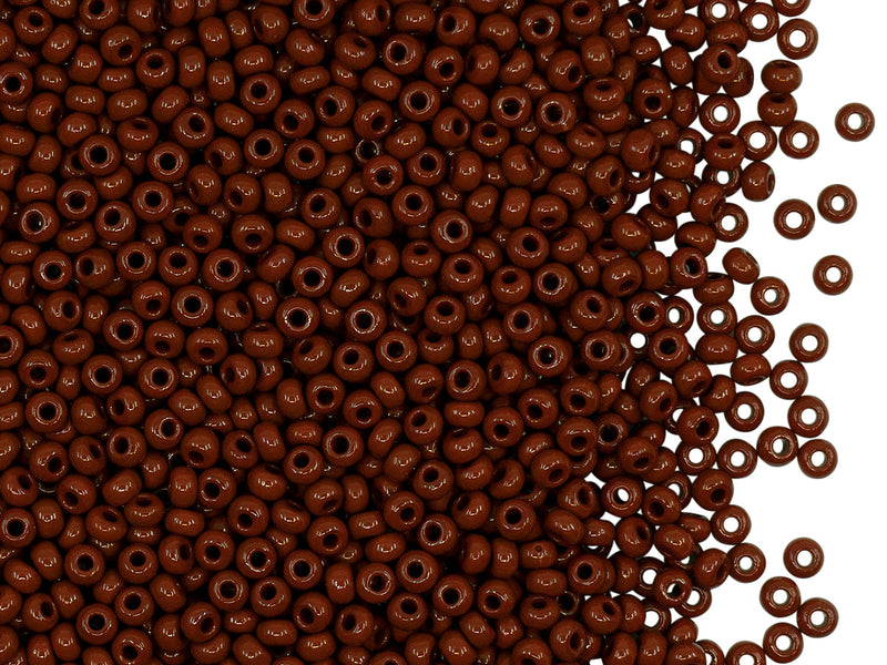 20 g Rocailles Size 10/0, Brown Opaque, Czech Glass