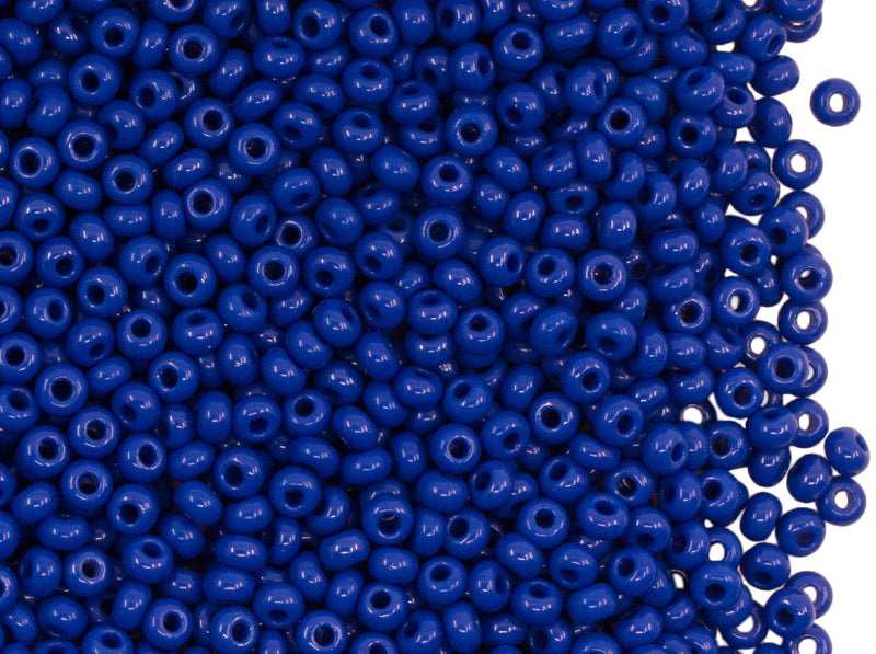 20 g 10/0 Seed Beads Preciosa Ornela, Opaque Dark Cornflower, Czech Glass