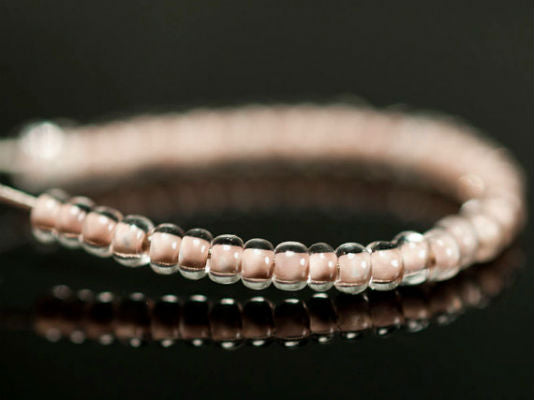 20 g 10/0 Seed Beads Preciosa Ornela, Rocailles Crystal Beige Lined, Czech Glass