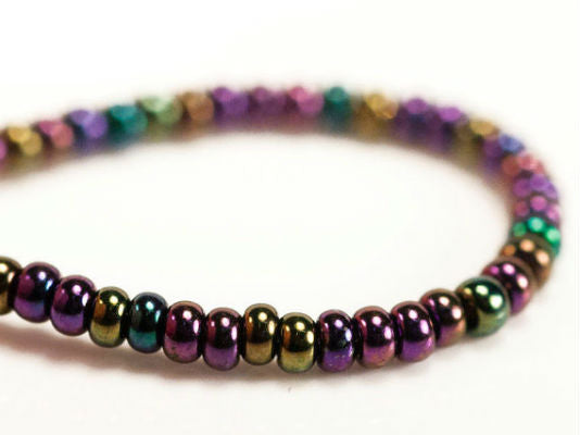 20 g 10/0 Seed Beads Preciosa Ornela, Rocailles Purple Iris Metallic, Czech Glass