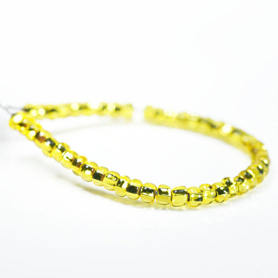 20 g 10/0 Seed Beads Preciosa Ornela, Light Amber Silver Lined, Square Hole, Czech Glass