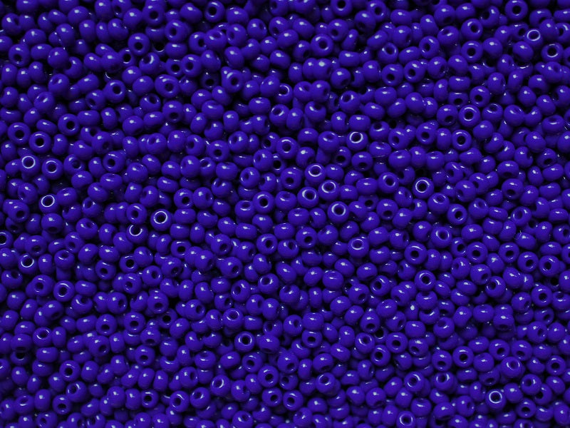 20 g 10/0 Seed Beads Preciosa Ornela, Royal Blue Opaque, Czech Glass