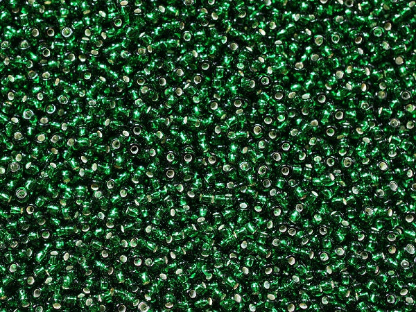 20 g 10/0 Seed Beads Preciosa Ornela, Chrysolite Silver Lined, Czech Glass