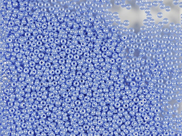 20 g 10/0 Seed Beads Preciosa Ornela, Powder Blue Opaque Luster, Czech Glass