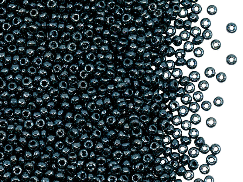 20 g 10/0 Seed Beads Preciosa Ornela, Hematite (Gray) Luster, Czech Glass