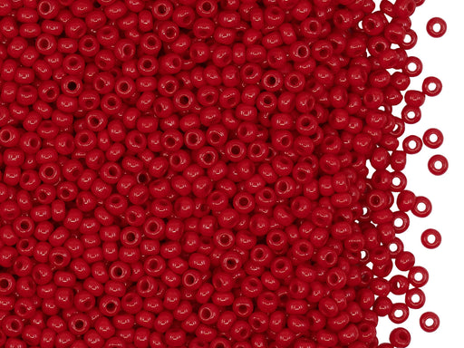 20 g 10/0 Seed Beads Preciosa Ornela, Opaque Red Natural, Czech Glass