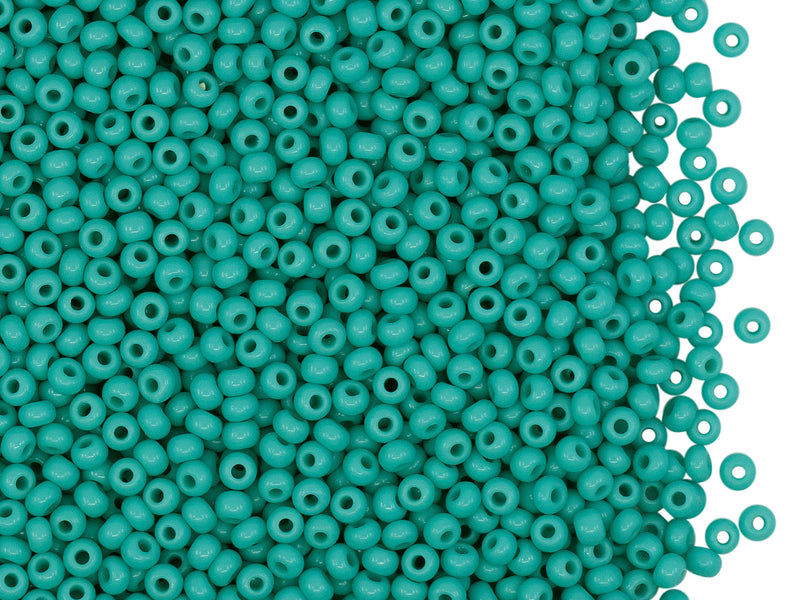 20 g 10/0 Seed Beads Preciosa Ornela, Turquoise Green Opaque, Czech Glass
