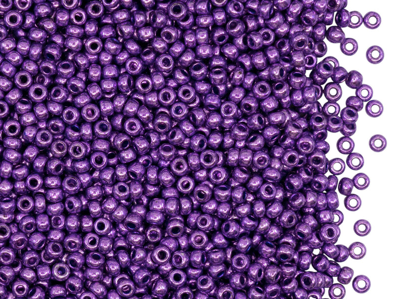 20 g 10/0 Seed Beads Preciosa Ornela, Rocailles Purple Metallic, Czech Glass