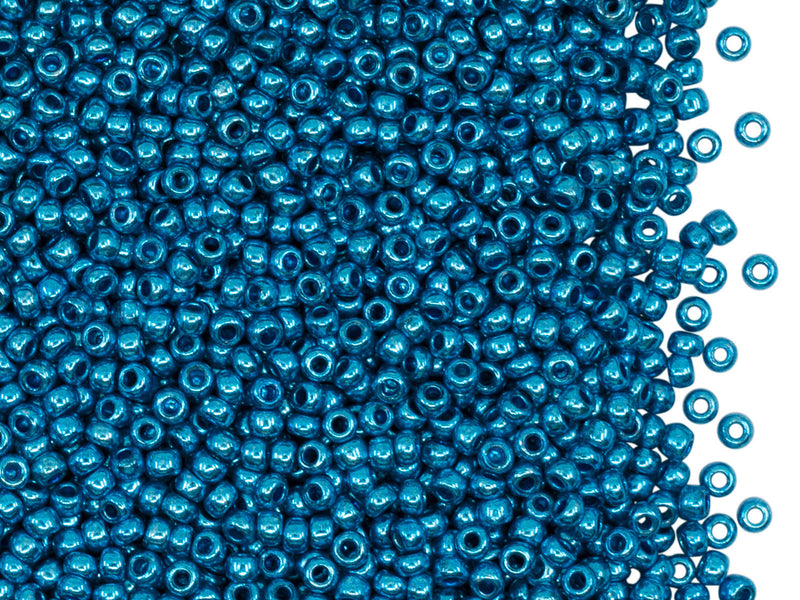 20 g 10/0 Seed Beads Preciosa Ornela, Blue Metallic, Czech Glass