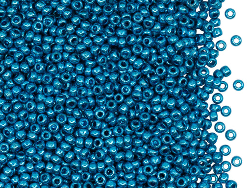 20 g 10/0 Seed Beads Preciosa Ornela, Blue Metallic, Czech Glass