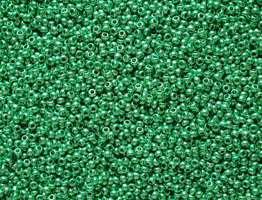 20 g 10/0 Seed Beads Preciosa Ornela, Green Metallic, Czech Glass