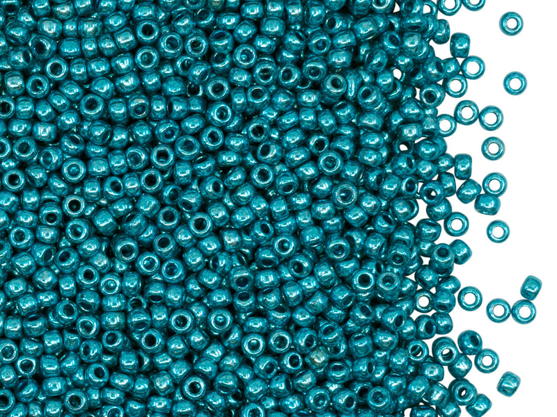 20 g 10/0 Seed Beads Preciosa Ornela, Turquoise Metallic, Czech Glass