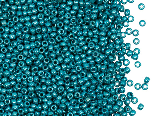 20 g 10/0 Seed Beads Preciosa Ornela, Turquoise Metallic, Czech Glass